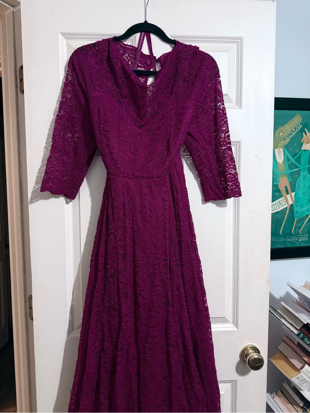 Torrid Elegant Burgundy Lace Tea-Length Dress